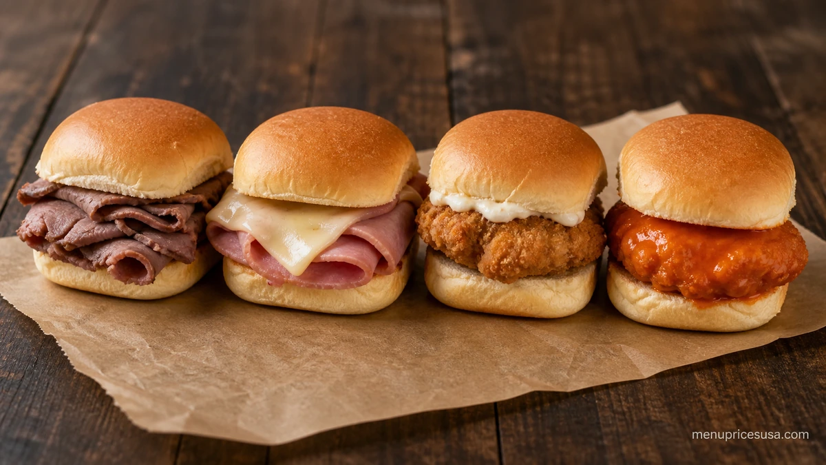 Arby's $1.99 Slider Deal — Roast Beef, Ham, Chicken and Buffalo Chicken sliders
