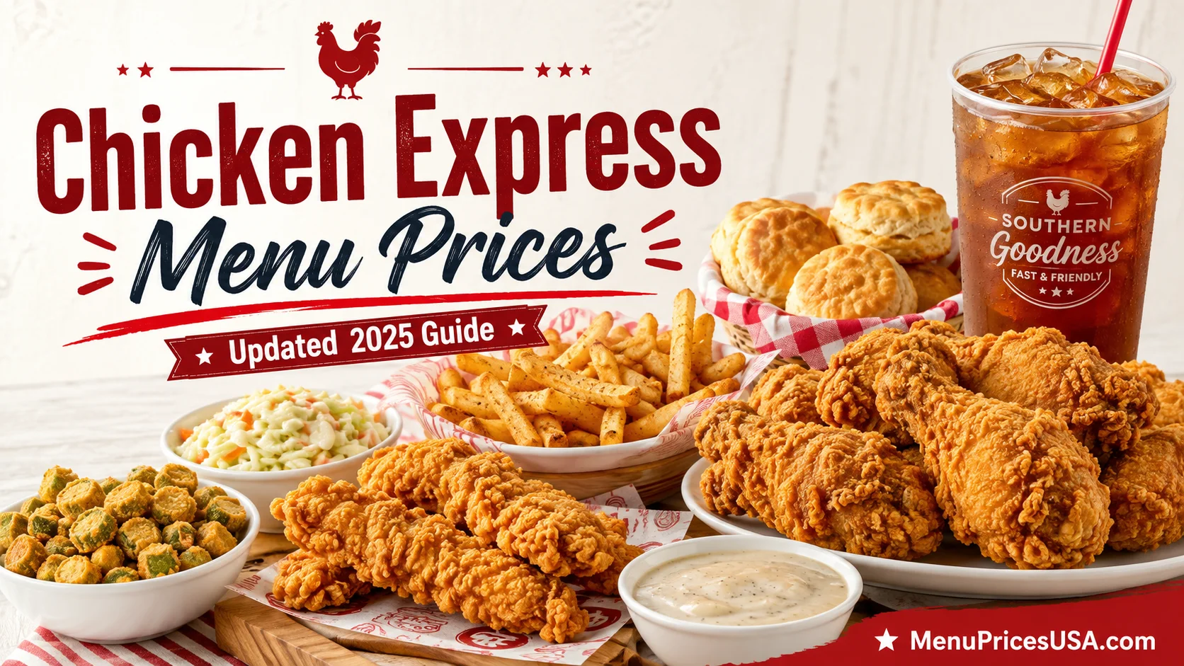 Chicken Express menu with fried chicken tenders and sides