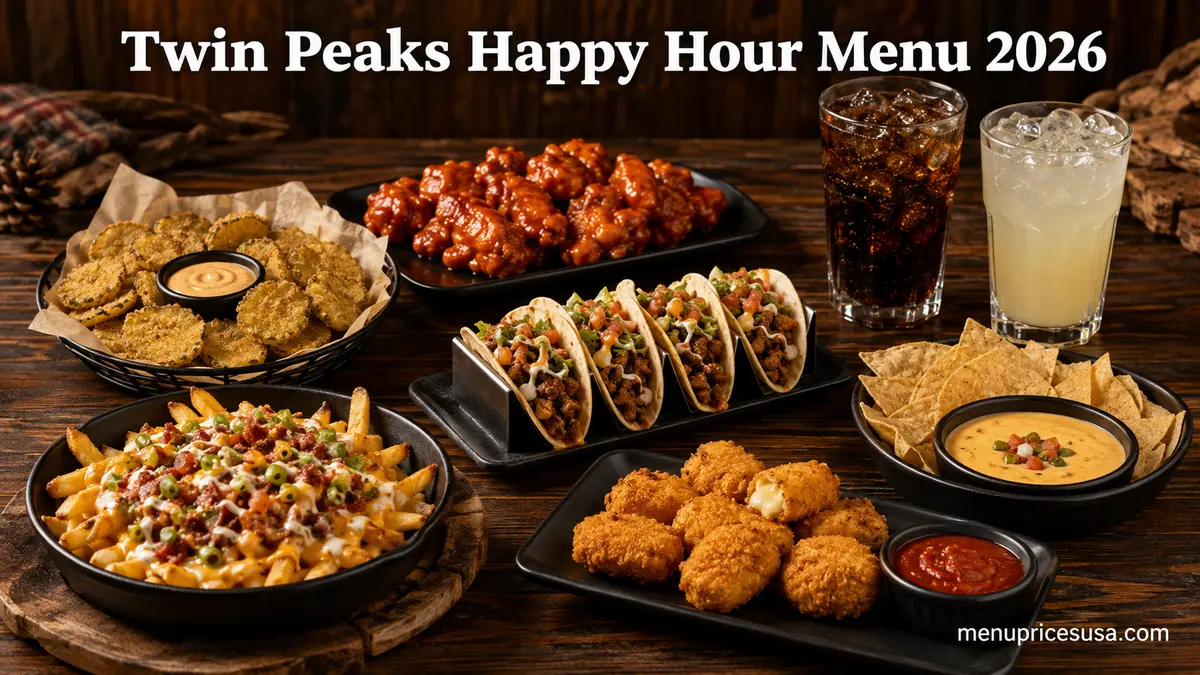 Twin Peaks Happy Hour food and nonalcoholic drink specials