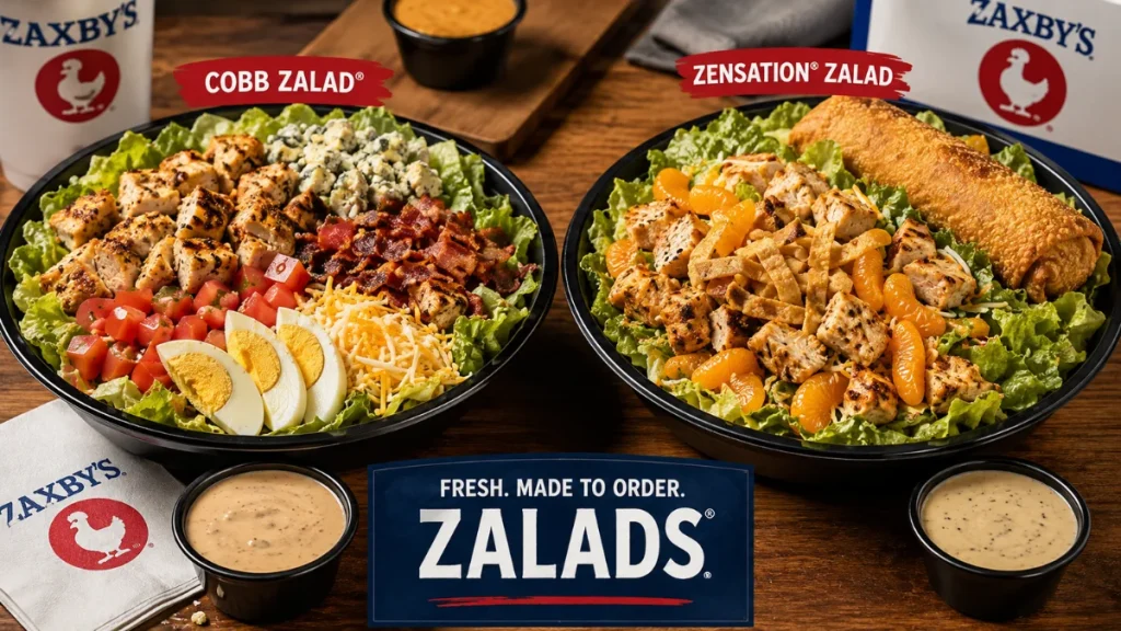 Zaxby's Zalads Cobb and Zensation with dressing