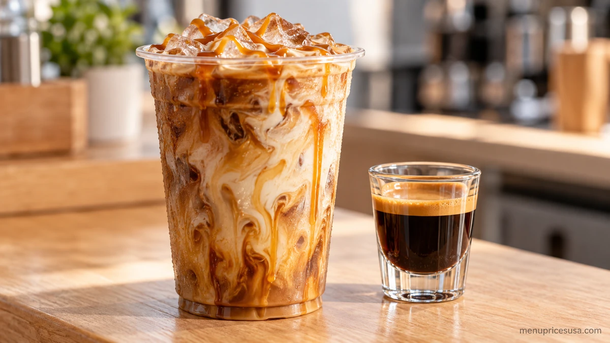 7 Brew secret menu coffee build, a Breve with layered flavored syrups