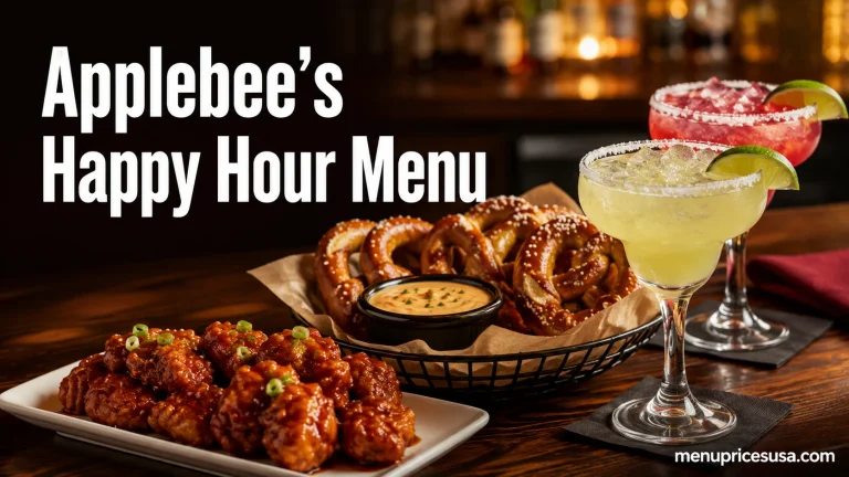 Applebee's Happy Hour Menu and time.
