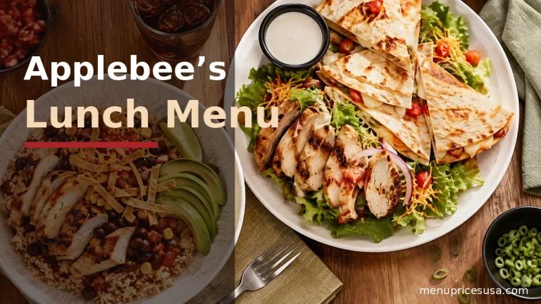 Applebee's Lunch Menu updated September 2026