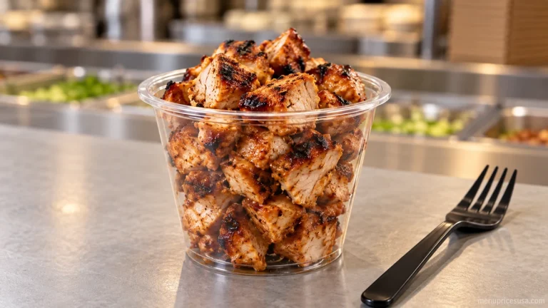 Chipotle High Protein Menu, Cup with grilled chicken, a snack-sized protein-only order