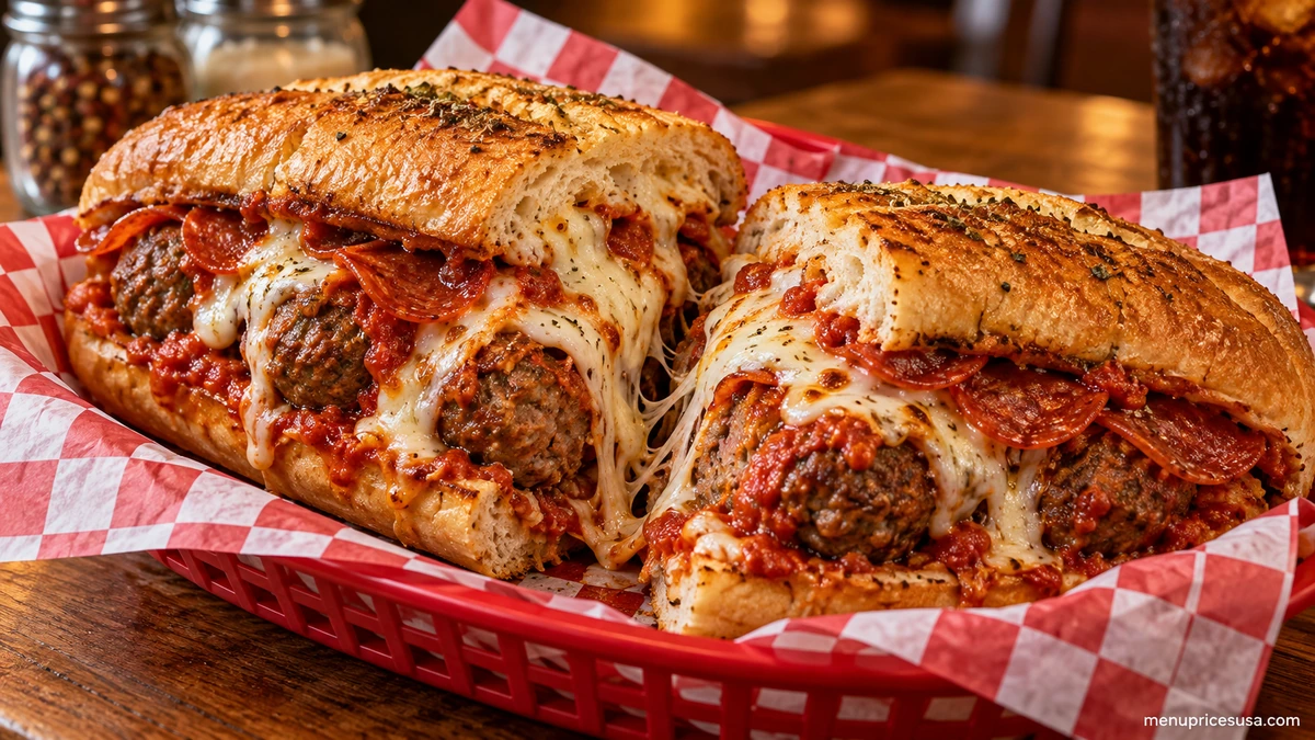 Firehouse Subs Pepperoni Pizza Meatball Sub, the highest-calorie single sub on the Firehouse Subs Nutrition Menu