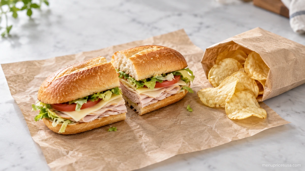 A Small Build Your Own cold sub cut in half, a simple option for a kid's meal at Firehouse Subs