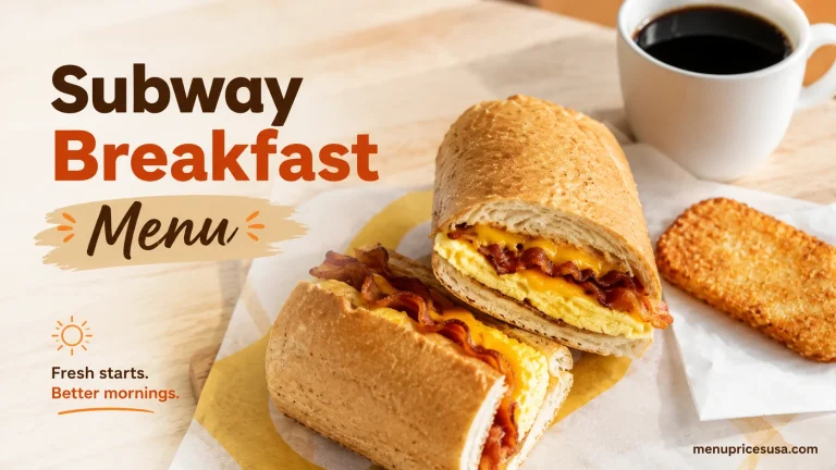 Subway Breakfast Menu with Prices