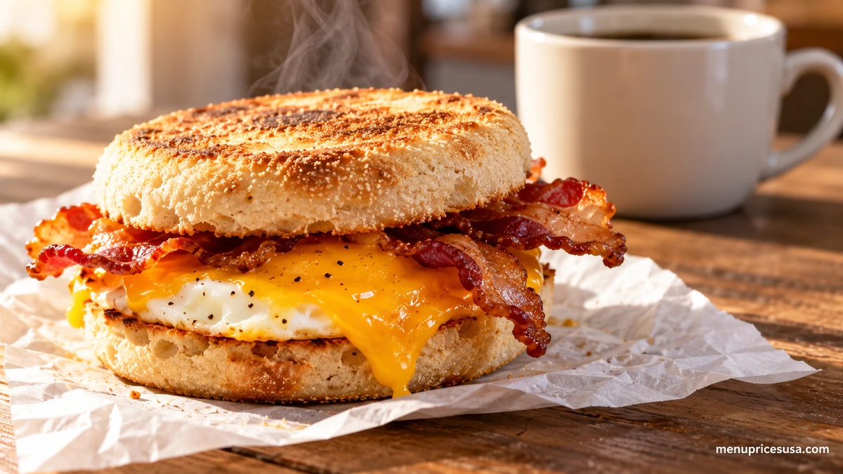 Dunkin Donuts Breakfast Menu Prices 2026 hero image with a breakfast sandwich