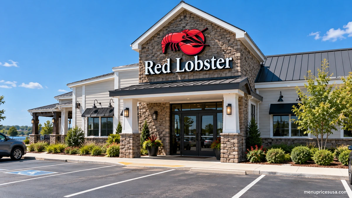 Red Lobster restaurant sign and entrance