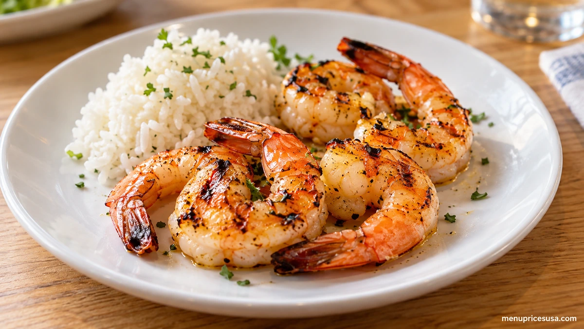 Red Lobster Kids Menu plate with popcorn shrimp and a side