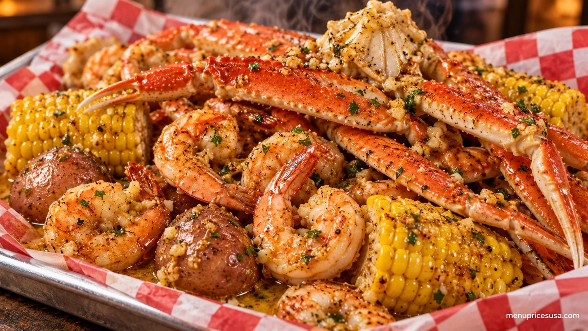 Red Lobster Seafood Boil Menu 2026 hero image with a seafood boil tray
