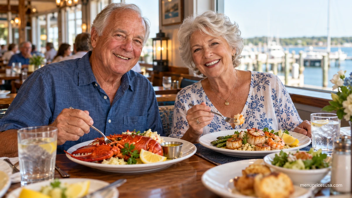 Red Lobster Senior Menu 2026 hero image with an older couple dining at a seafood restaurant